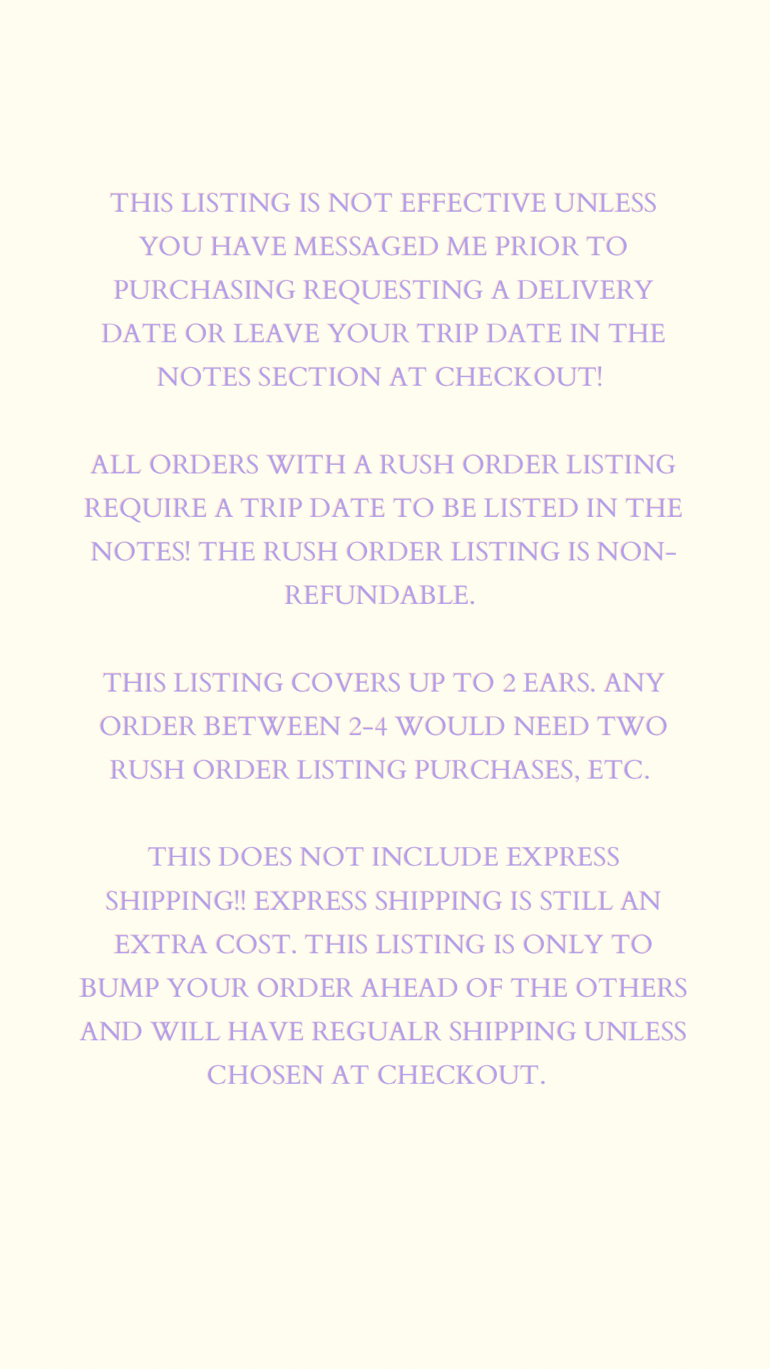 Rush Order (MUST MESSAGE ME)