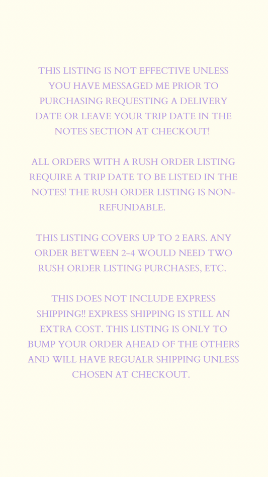 Rush Order (MUST MESSAGE ME)