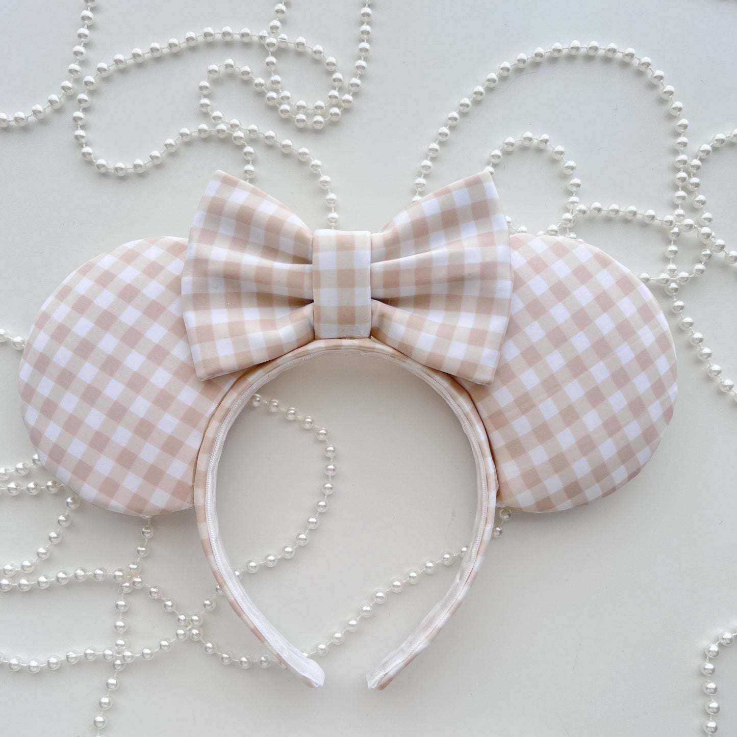 Neutral Gingham Ears