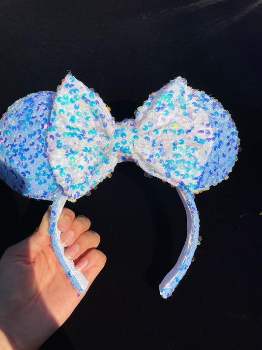 Blue/White iridescent Ears