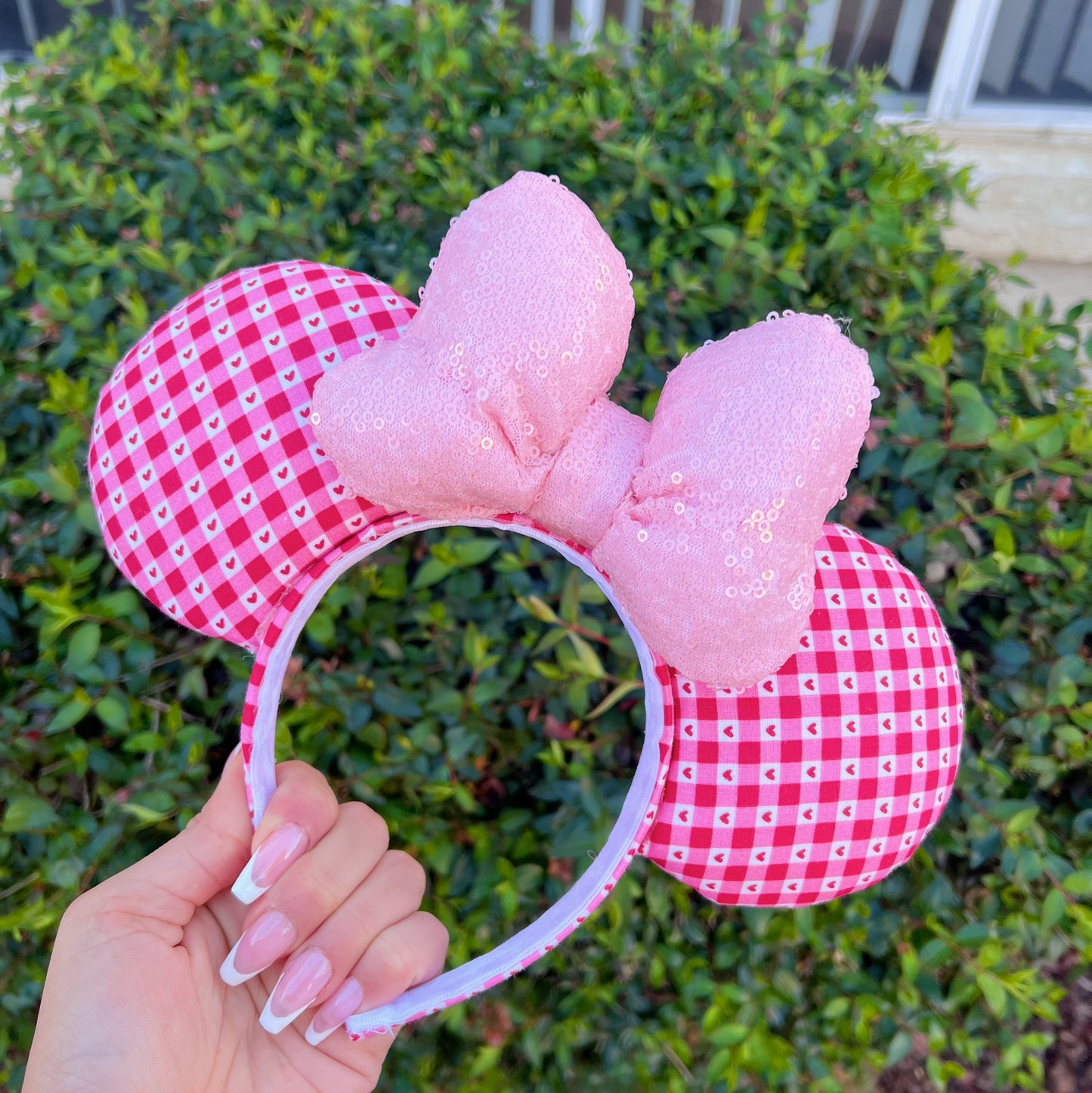 Hearts Gingham Ears