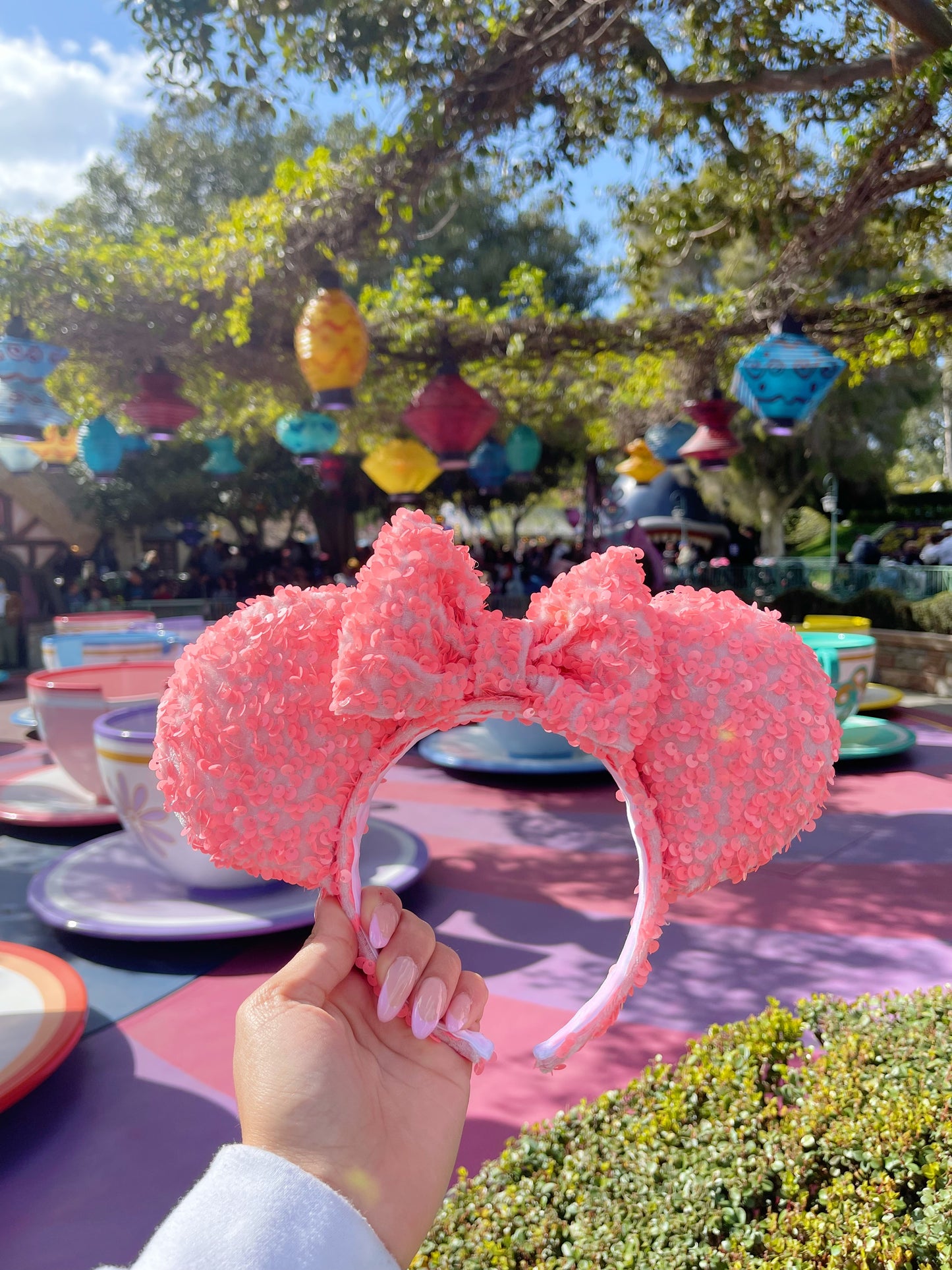 Coral Sequin Ears