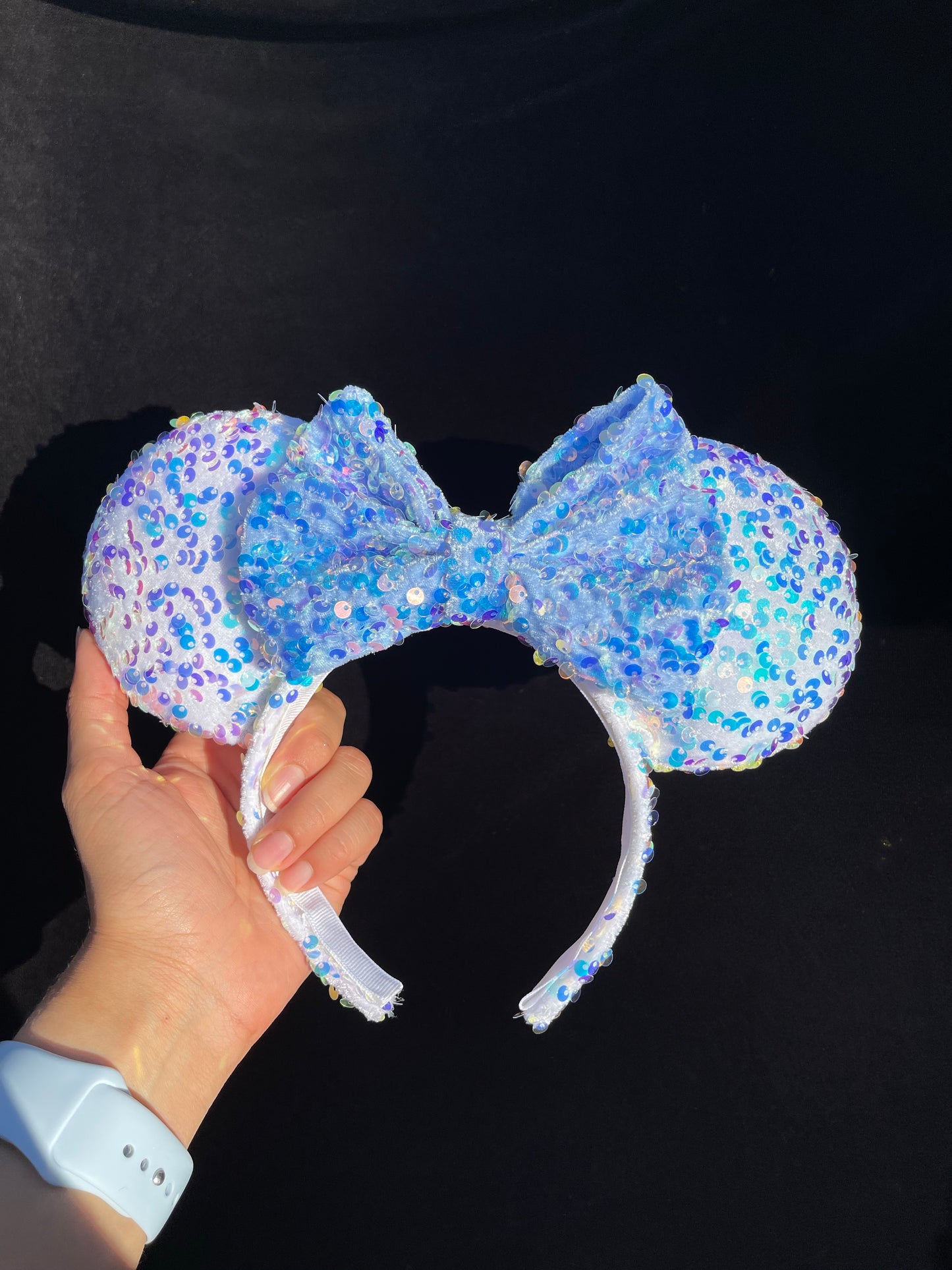 Blue/White iridescent Ears