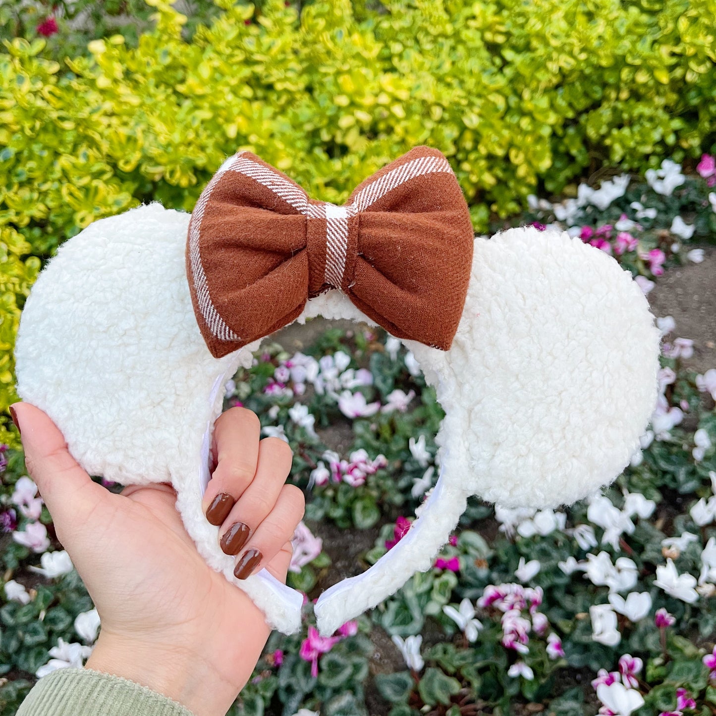 Ivory Brown Flannel Ears