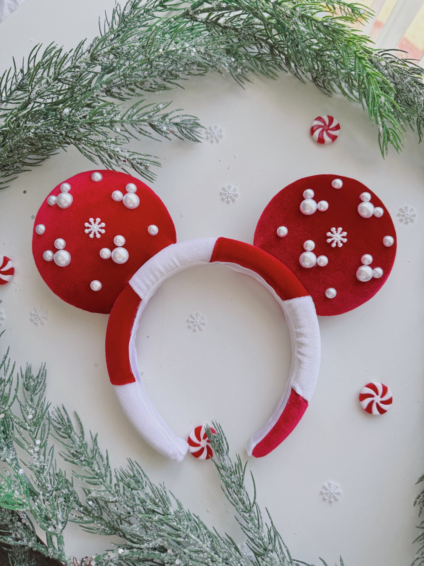 Candy Cane Padded Headband Ears