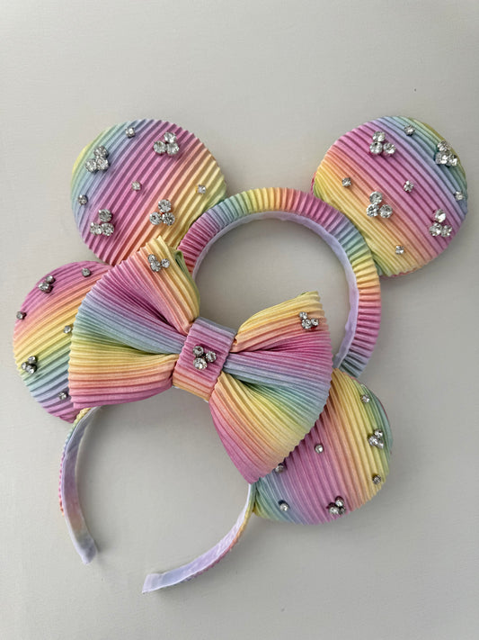 Bedazzled Pastel Rainbow Ears