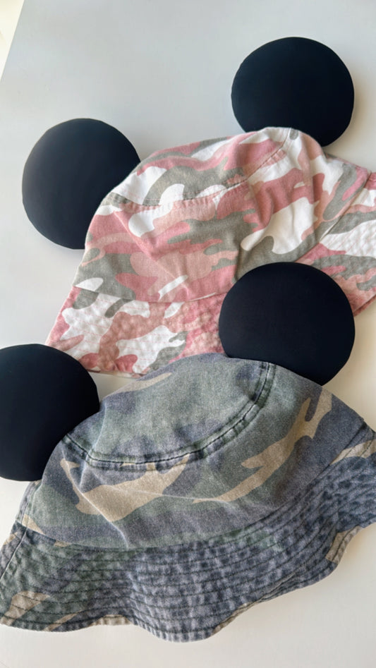 Distressed Camo Bucket Hats