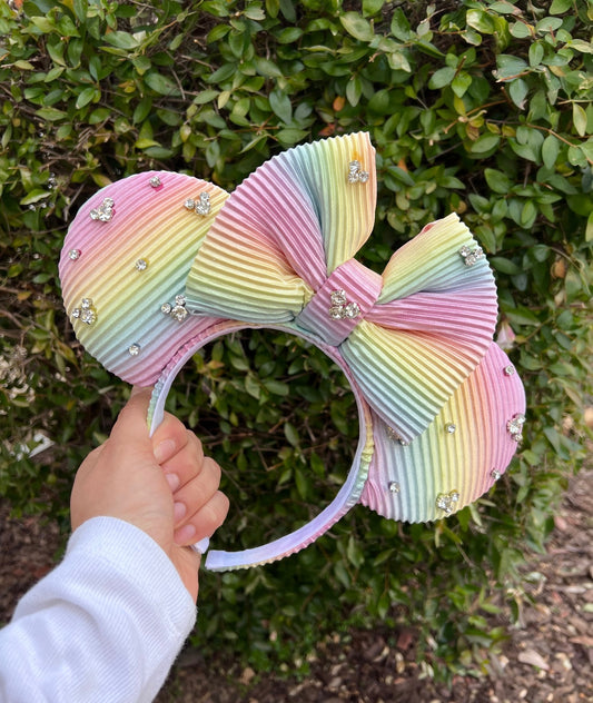 Bedazzled Pastel Rainbow Ears