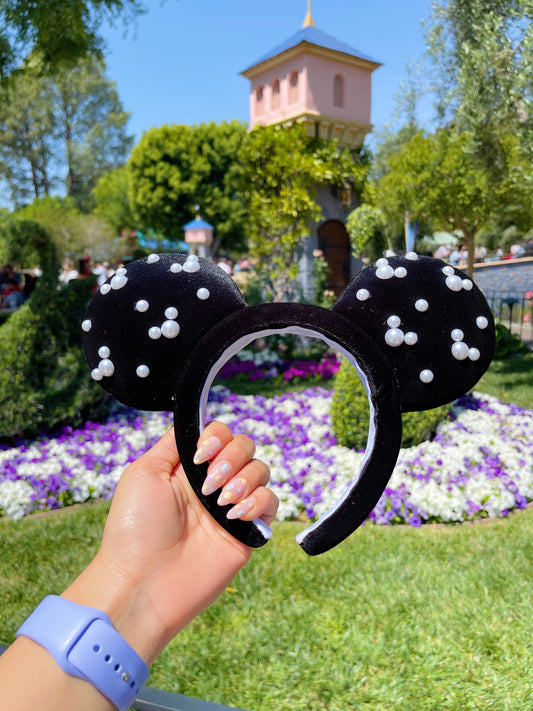 Black Mickey pearl padded Ears